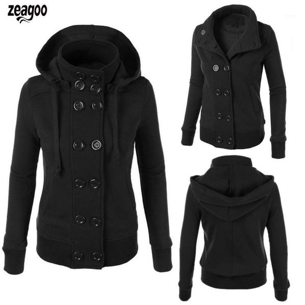 women warm casual hooded long sleeve solid button autumn, winter casual, street, outdoor, etc coat outwear1, Black
women warm casual hooded long sleeve solid button autumn, winter casual, street, outdoor, etc coat outwear1, Black