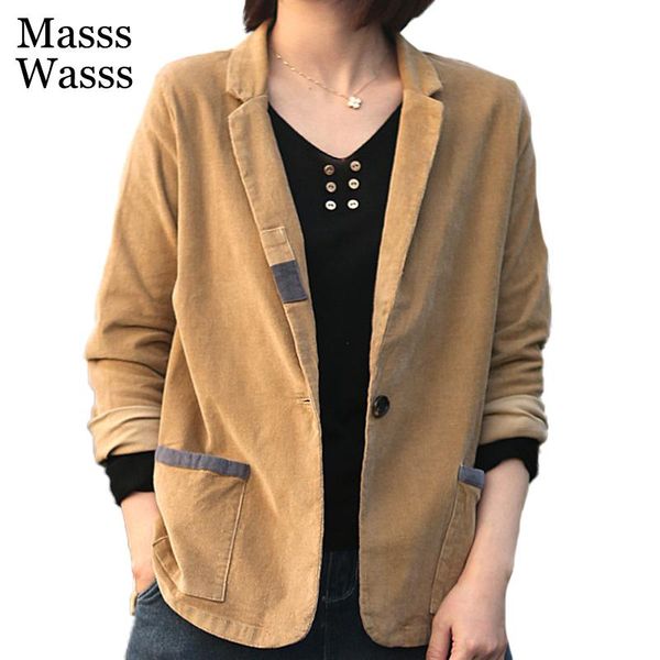 women's suits & blazers masss wasss british designer style clothing women vintage corduroy blazer ladies casual loose jackets female pu, White;black
women's suits & blazers masss wasss british designer style clothing women vintage corduroy blazer ladies casual loose jackets female pu, White;black