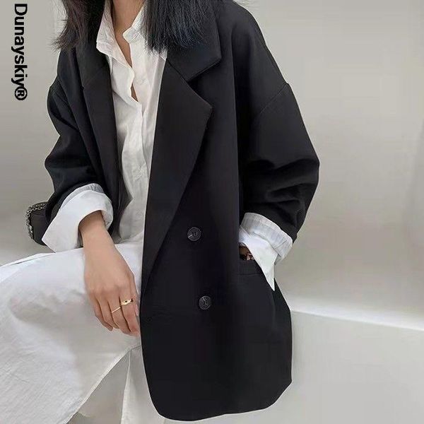 women's suits & blazers women minimalist solid outwear loose elegant retro official fashion high street feminine all-match spring comfo, White;black
women's suits & blazers women minimalist solid outwear loose elegant retro official fashion high street feminine all-match spring comfo, White;black