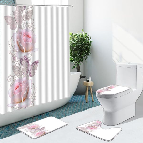 shower curtains pink rose butterfly curtain flower lavender lotus anti-slip rugs toilet cover bathroom set bath mat carpet decor
shower curtains pink rose butterfly curtain flower lavender lotus anti-slip rugs toilet cover bathroom set bath mat carpet decor