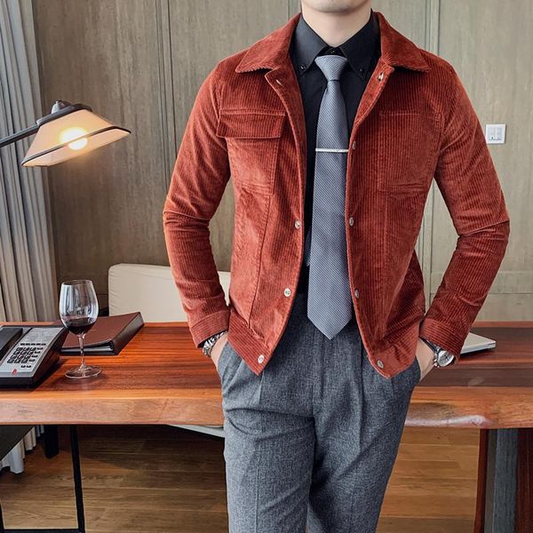 british style autumn winter casual corduroy jackets men clothes 2021 long sleeve slim fit turn down collar simple coats 3xl-m, Black;brown
british style autumn winter casual corduroy jackets men clothes 2021 long sleeve slim fit turn down collar simple coats 3xl-m, Black;brown