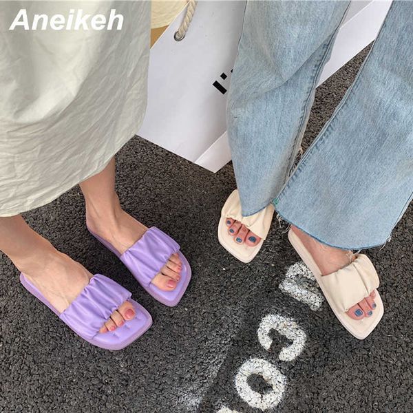 aneikeh summer shoes for women zapatos mujer fashion pu flat with peep toe pleated slippers shallow solid concise leisure 210615, Black
aneikeh summer shoes for women zapatos mujer fashion pu flat with peep toe pleated slippers shallow solid concise leisure 210615, Black