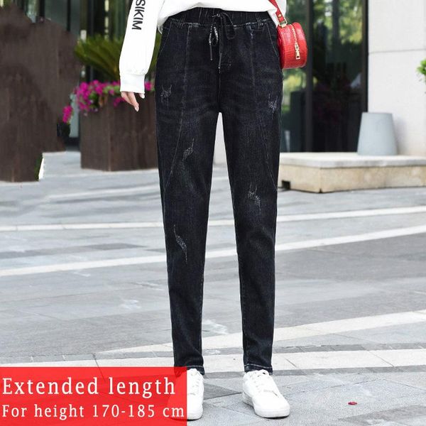 women's jeans large size women high-waisted harem pants elastic waist extended edition mom 170-185cm tall trousers, Blue
women's jeans large size women high-waisted harem pants elastic waist extended edition mom 170-185cm tall trousers, Blue