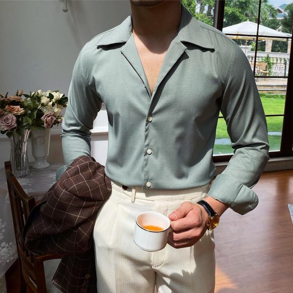 men's casual shirts summer wrinkle resistant bird check dark cuban collar shirt men business british trend tuxedo, White;black
men's casual shirts summer wrinkle resistant bird check dark cuban collar shirt men business british trend tuxedo, White;black