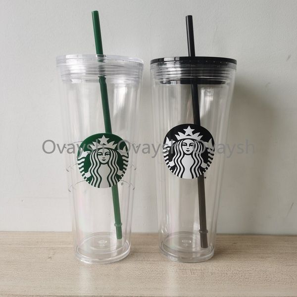 24oz/710ml starbucks tumblers green straw double plastic straw cup with large capacity coffee cups gift mug
24oz/710ml starbucks tumblers green straw double plastic straw cup with large capacity coffee cups gift mug