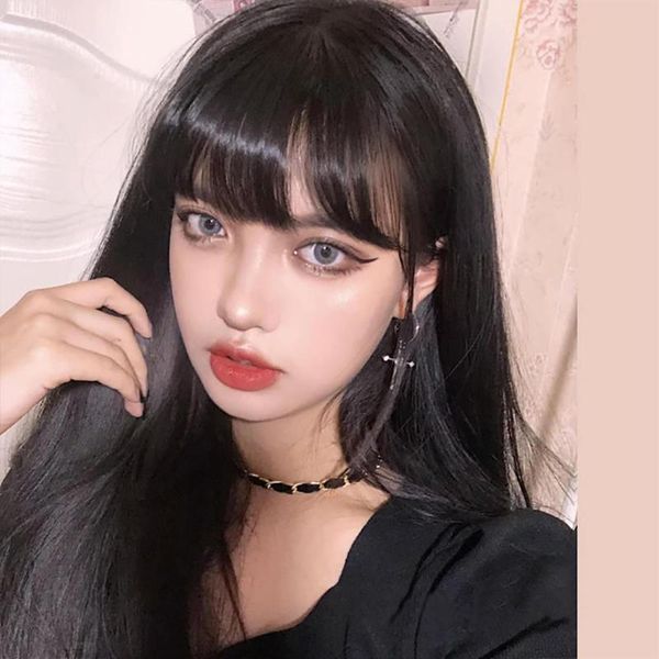 synthetic wigs high temperature fiber female natural black long straight hair headgear wig student air bangs realistic
synthetic wigs high temperature fiber female natural black long straight hair headgear wig student air bangs realistic