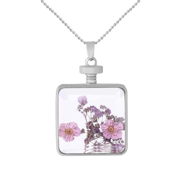 pendant necklaces square crystal glass dried flower necklace handmade frame plant specimen jewelry, Silver
pendant necklaces square crystal glass dried flower necklace handmade frame plant specimen jewelry, Silver
