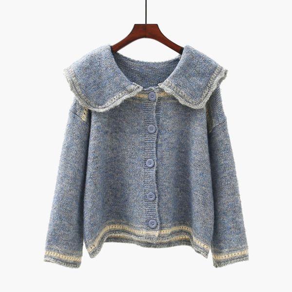 antique baby collar sweater coat women's autumn 2020 new student loose outer wear age reducing knitted cardigan, White;black
antique baby collar sweater coat women's autumn 2020 new student loose outer wear age reducing knitted cardigan, White;black
