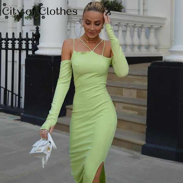 casual dresses women solid long sleeve off shoulder strap ribbed midi dress 2021 autumn winter slit bodycon party elegant clubwear, Black;gray
casual dresses women solid long sleeve off shoulder strap ribbed midi dress 2021 autumn winter slit bodycon party elegant clubwear, Black;gray