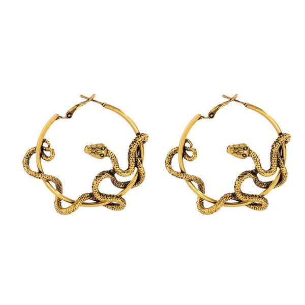hoop & huggie gothic cool punk antique animal black snake earrings crazy twining statement party jewelry, Golden;silver
hoop & huggie gothic cool punk antique animal black snake earrings crazy twining statement party jewelry, Golden;silver