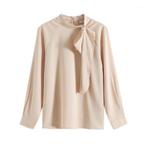 autumn solid satin blouse women shirt fashion ol bow full loose temperament women's blouses & shirts, White
autumn solid satin blouse women shirt fashion ol bow full loose temperament women's blouses & shirts, White