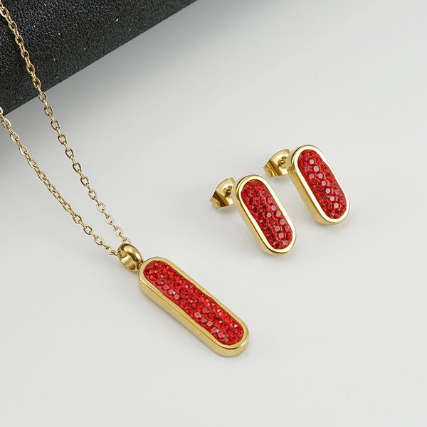 classic design gold plated stainless steel stud earring bar pendant necklace jewelry set with rhinestone, Silver
classic design gold plated stainless steel stud earring bar pendant necklace jewelry set with rhinestone, Silver