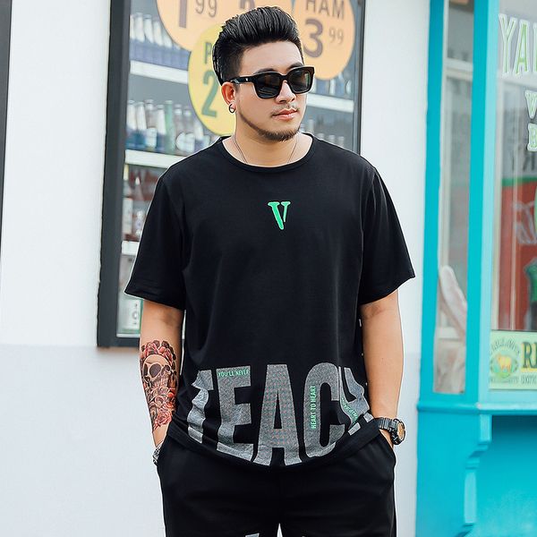 large mens loose short-sleeved t-shirt overweight man plus-sized cotton stretch plus-sized summer show thin black, White;black
large mens loose short-sleeved t-shirt overweight man plus-sized cotton stretch plus-sized summer show thin black, White;black