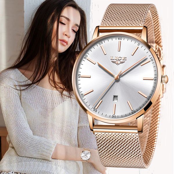 lige luxury date watch women waterproof rose gold mesh belt ladies wrist watches brand bracelet clock relogio feminino 210310, Slivery;brown
lige luxury date watch women waterproof rose gold mesh belt ladies wrist watches brand bracelet clock relogio feminino 210310, Slivery;brown