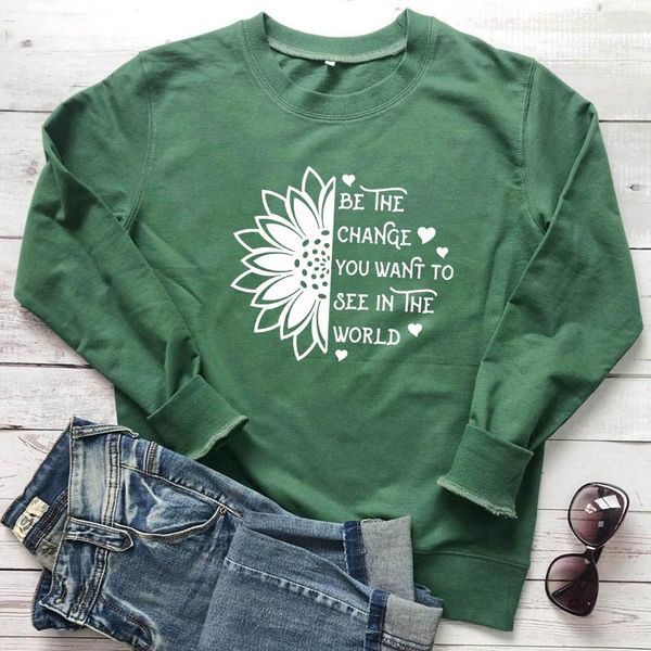 women's hoodies & sweatshirts be the change you want to see in world sweatshirt casual inspirational quote funny women graphic sunflowe, Black
women's hoodies & sweatshirts be the change you want to see in world sweatshirt casual inspirational quote funny women graphic sunflowe, Black
