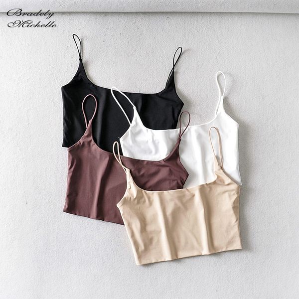 bradely michelle summer women's crop elastic cotton sleeveless camis short tank bar 210225, White
bradely michelle summer women's crop elastic cotton sleeveless camis short tank bar 210225, White