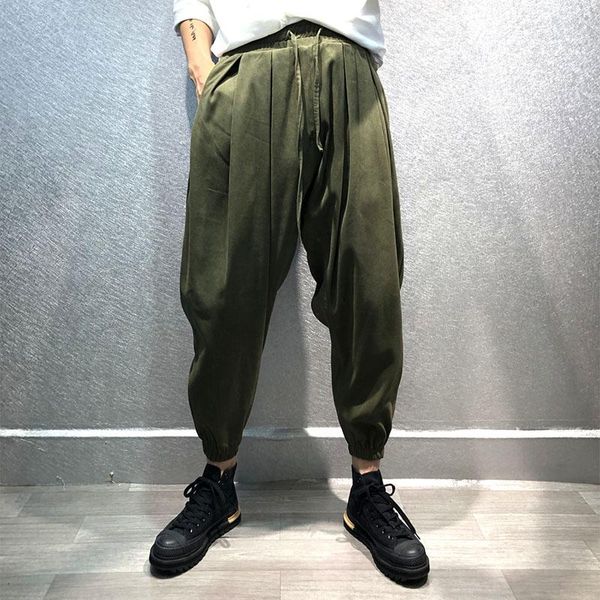 men's pants simple fashion casual pure color elastic waist micro-span loose large size harlan, Black
men's pants simple fashion casual pure color elastic waist micro-span loose large size harlan, Black