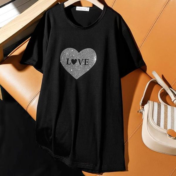 women's t-shirt plus size 5xl2021 summer love diamond women short sleeve cotton tees, White
women's t-shirt plus size 5xl2021 summer love diamond women short sleeve cotton tees, White