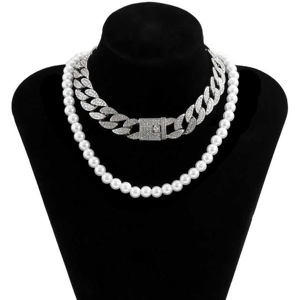hip hop style necklace, with ice diamond, cuban chain, men's neck zipper, simple pearl necklace, punk rapper jewelry, 2021 new series q, Silver
hip hop style necklace, with ice diamond, cuban chain, men's neck zipper, simple pearl necklace, punk rapper jewelry, 2021 new series q, Silver