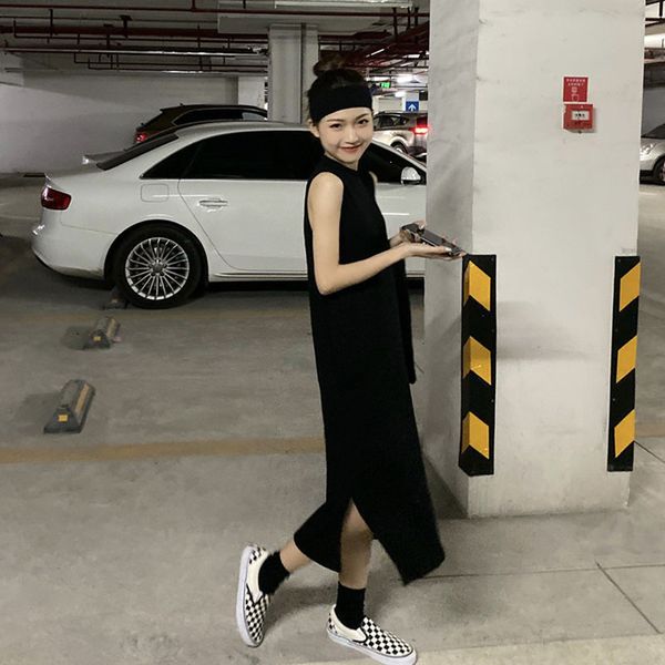 skinny new female dresses long spring 2021 sleeveless korean neck-neck cotton all-match casual cute dress straight pc79, Black;gray
skinny new female dresses long spring 2021 sleeveless korean neck-neck cotton all-match casual cute dress straight pc79, Black;gray