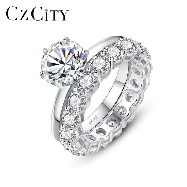 cluster rings czcity 2ct-moissanite-diamond for women wedding engagement promise ring classic 925 sterling silver fine jewelry qyr-031, Golden;silver 
cluster rings czcity 2ct-moissanite-diamond for women wedding engagement promise ring classic 925 sterling silver fine jewelry qyr-031, Golden;silver