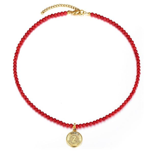 pendant necklaces red coral beaded letter choker necklace for women girls round gold color 4mm fashion length adjustable ldn188, Silver
pendant necklaces red coral beaded letter choker necklace for women girls round gold color 4mm fashion length adjustable ldn188, Silver