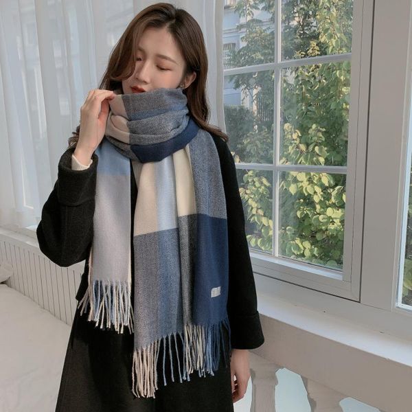 scarves scarf women winter 2021 imitation cashmere plaid autumn style korean trend wild bib variety of styles, Blue;gray
scarves scarf women winter 2021 imitation cashmere plaid autumn style korean trend wild bib variety of styles, Blue;gray
