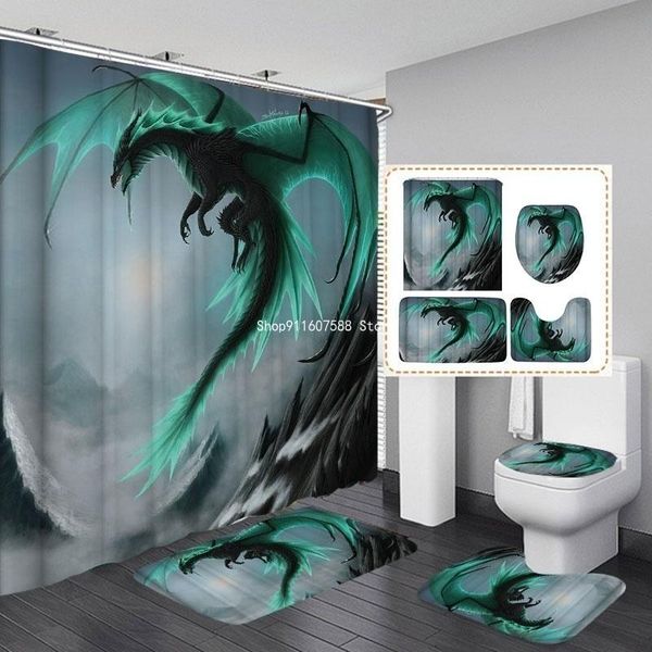 shower curtains green flying dragon curtain set waterproof bathroom toilet cover bath mat non-slip rugs with 12 hooks
shower curtains green flying dragon curtain set waterproof bathroom toilet cover bath mat non-slip rugs with 12 hooks