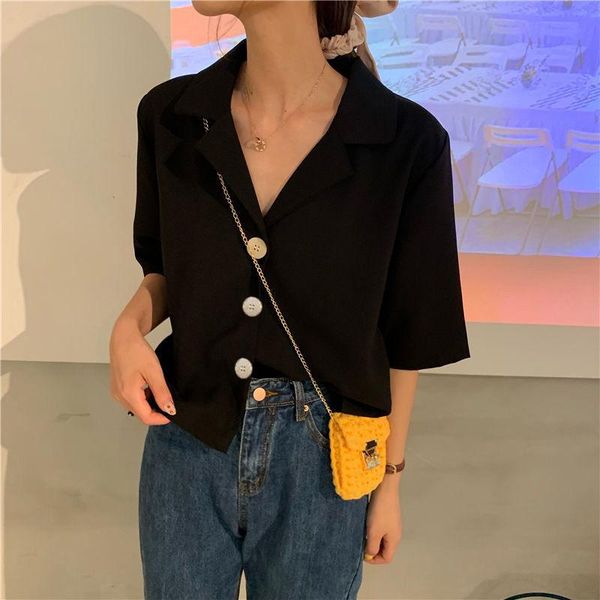women's blouses & shirts style summer short-sleeved shirt non-mainstream young loose korean design sense red top, White
women's blouses & shirts style summer short-sleeved shirt non-mainstream young loose korean design sense red top, White