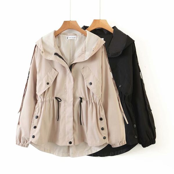 women's trench coats coat midi spring women casual slim for streetwear drawstring waist work clothes, Tan;black
women's trench coats coat midi spring women casual slim for streetwear drawstring waist work clothes, Tan;black