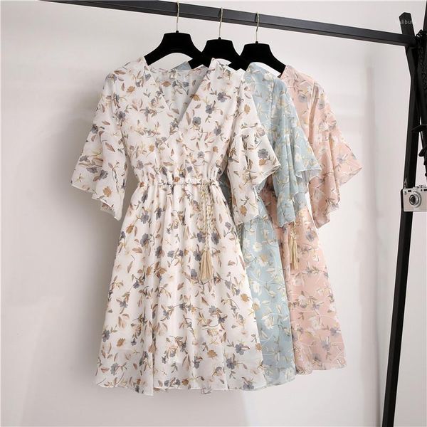 casual dresses summer chiffon dress women knee length v-neck print sweet ruffle sleeeve slim college students, Black;gray
casual dresses summer chiffon dress women knee length v-neck print sweet ruffle sleeeve slim college students, Black;gray