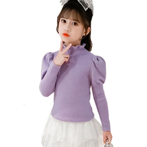 2021 new autumn winter children knitted-out baby sweater solid shirt mesh for adolescent underwear 4-6 8 10-13 years old 7fpj, Blue
