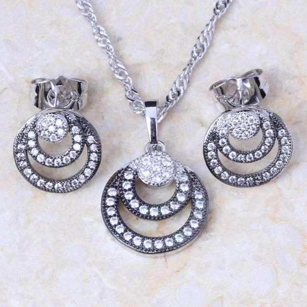 earrings & necklace round white crystal silver colour jewelry sets pendant gift bag t109
earrings & necklace round white crystal silver colour jewelry sets pendant gift bag t109