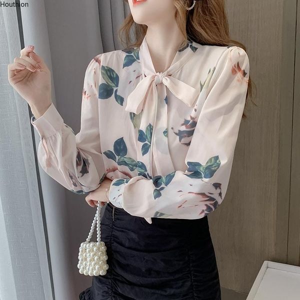 women's blouses & shirts houthion silk fashion printed shirt korean long sleeve loose casual blusas bow full regular, White
women's blouses & shirts houthion silk fashion printed shirt korean long sleeve loose casual blusas bow full regular, White