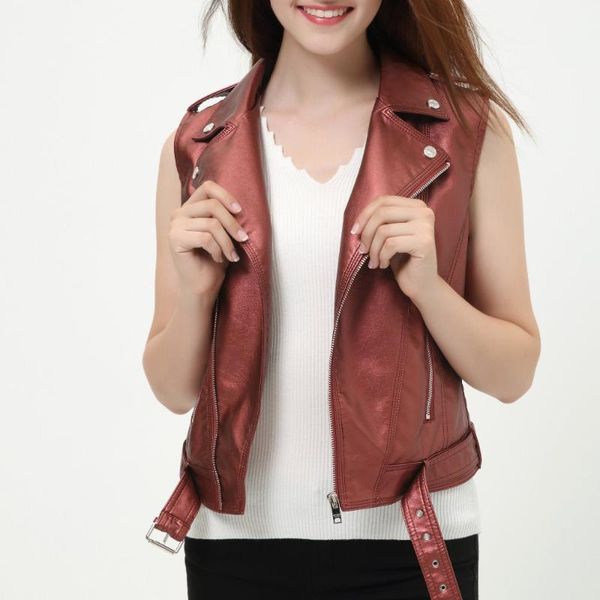 women's leather & faux women sleeveless jacket ladies vest red waistcoat casual fashion short white female vests dropcolete feminino, Black
women's leather & faux women sleeveless jacket ladies vest red waistcoat casual fashion short white female vests dropcolete feminino, Black