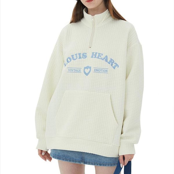 women's hoodies & sweatshirts simple letter embroidery wafflepattern half zipper hoodie harajuku vintage oversized long sleeve anime au, Black
women's hoodies & sweatshirts simple letter embroidery wafflepattern half zipper hoodie harajuku vintage oversized long sleeve anime au, Black