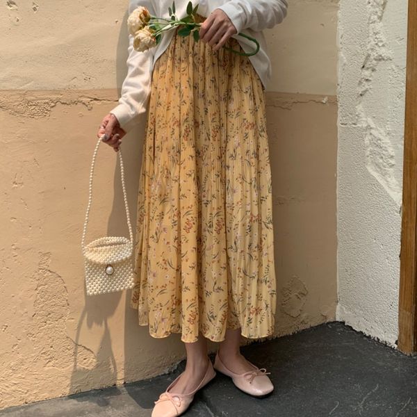 new 2021 vintage floral print ruffle pleated long skirts women korean a-line streetwear drawstring elastic waist midi skirt htcd, Black
new 2021 vintage floral print ruffle pleated long skirts women korean a-line streetwear drawstring elastic waist midi skirt htcd, Black