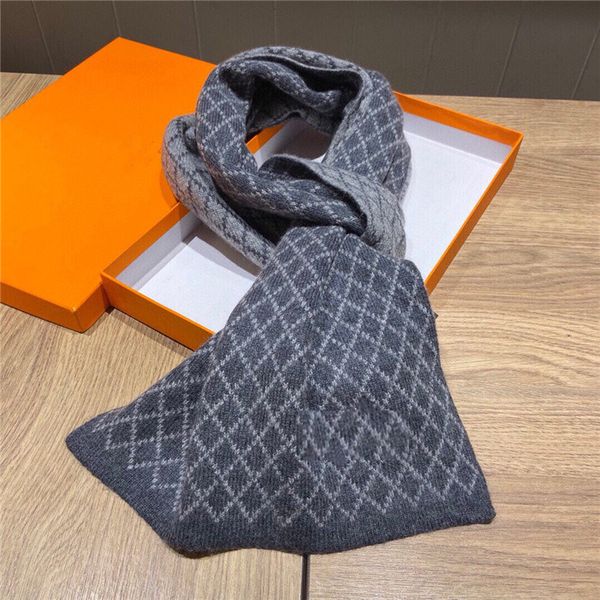 

High Quality Scarf Set for Men Women Winter Wool Fashion Designer Cashmere Shawl Ring Luxury Plaid Check Sciarpe Echarpe Homme Size 180*35cm a