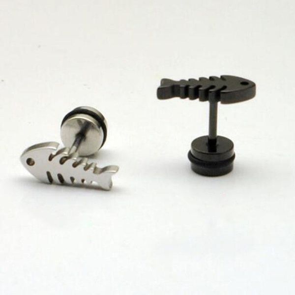 stud fish bone earring for men titanium stainless steel black hip-hop emo korean unique jewelry, Golden;silver
stud fish bone earring for men titanium stainless steel black hip-hop emo korean unique jewelry, Golden;silver