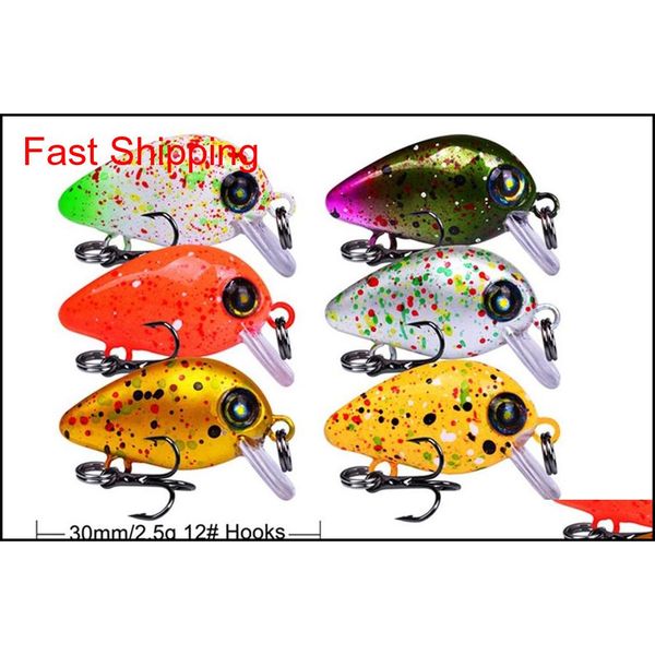 1pc 6 color mixed 30 mm 2.5 g crank plastic hard baits & lures 12# hook fishing hooks pesca fishing tackle acce jllyti hwjh
1pc 6 color mixed 30 mm 2.5 g crank plastic hard baits & lures 12# hook fishing hooks pesca fishing tackle acce jllyti hwjh