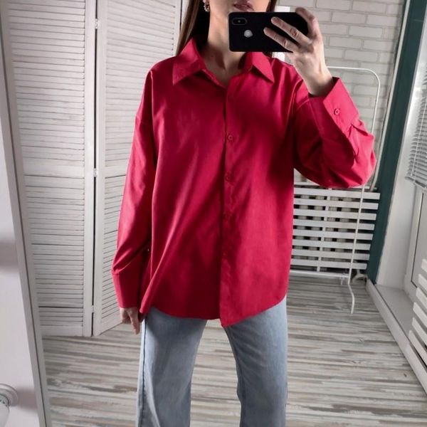 women's blouses & shirts zhisilao fashion solid red blouse women elegant retro long sleeve autumn 2021 office lady loose blousa chic, White
women's blouses & shirts zhisilao fashion solid red blouse women elegant retro long sleeve autumn 2021 office lady loose blousa chic, White