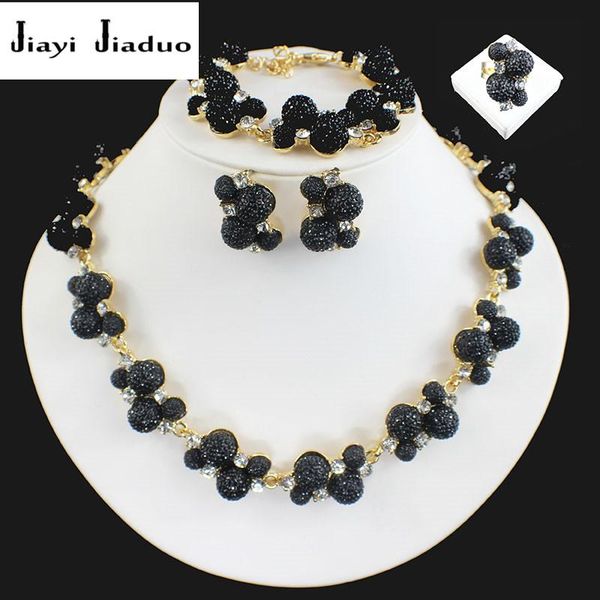 earrings & necklace jiayijiaduo bridal jewelry set fo women gold-color round black crystal charm wedding accessories party gift, Silver
earrings & necklace jiayijiaduo bridal jewelry set fo women gold-color round black crystal charm wedding accessories party gift, Silver