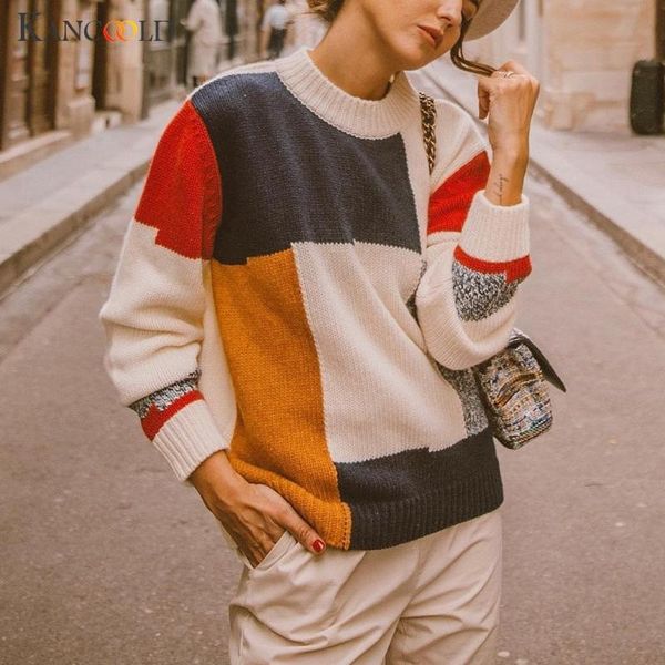 women's sweaters kancoold sweater women knot o-neck pullovers geometric knitwear patchwork fashion 2021jul12, White;black
women's sweaters kancoold sweater women knot o-neck pullovers geometric knitwear patchwork fashion 2021jul12, White;black