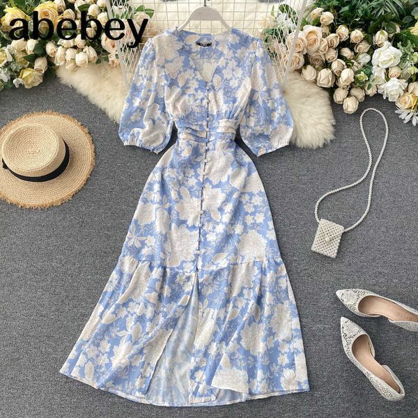 summer spring floral printed v-neck single breasted puff sleeve women female a-line high waist midi dress 210715, Black;gray
summer spring floral printed v-neck single breasted puff sleeve women female a-line high waist midi dress 210715, Black;gray