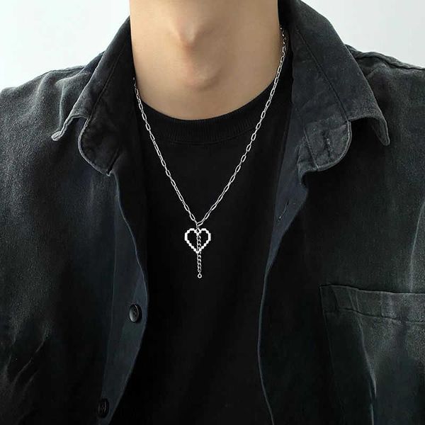 earrings & necklace titanium steel does not fade geometric hollow love men's fashion cool hip hop niche design sense of clothing chain, Silver
earrings & necklace titanium steel does not fade geometric hollow love men's fashion cool hip hop niche design sense of clothing chain, Silver