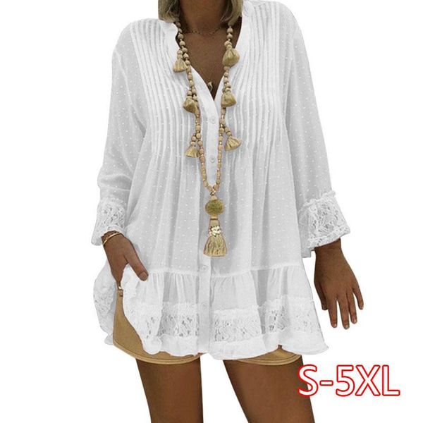 women's blouses & shirts 2021 large size lace chiffon loose blouse women fashion boho long sleeve v-neck shirt female plus 4xl 5xl, White
women's blouses & shirts 2021 large size lace chiffon loose blouse women fashion boho long sleeve v-neck shirt female plus 4xl 5xl, White