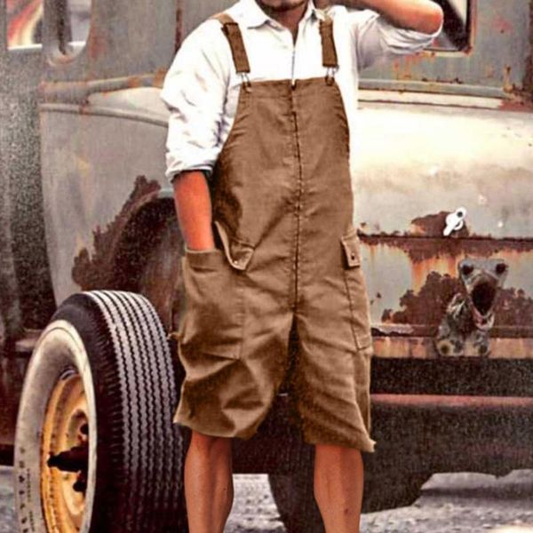 men's pants men solid color wide leg large pockets overall shorts square neck sleeveless loose cargo jumpsuit romper for daily wear, Black
men's pants men solid color wide leg large pockets overall shorts square neck sleeveless loose cargo jumpsuit romper for daily wear, Black
