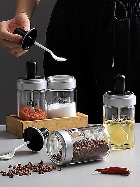 storage bottles & jars moisture-proof salt tank kitchen ceramic seasoning jar home spice box set oil bottle pot personality creative cute co 
storage bottles & jars moisture-proof salt tank kitchen ceramic seasoning jar home spice box set oil bottle pot personality creative cute co