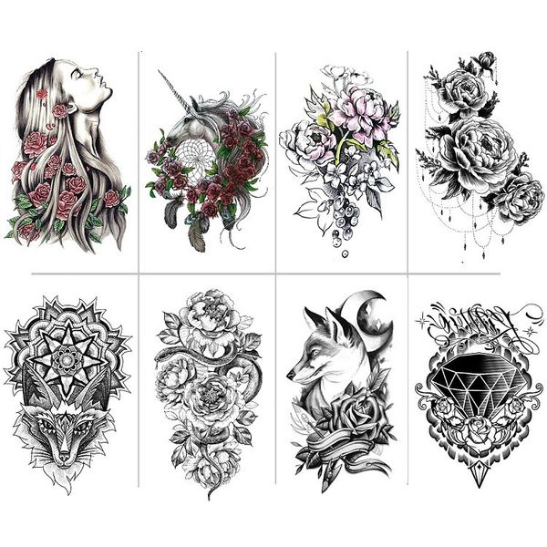 tattoo paste beautiful unicorn totem black peony snake rose waterproof sticker
tattoo paste beautiful unicorn totem black peony snake rose waterproof sticker