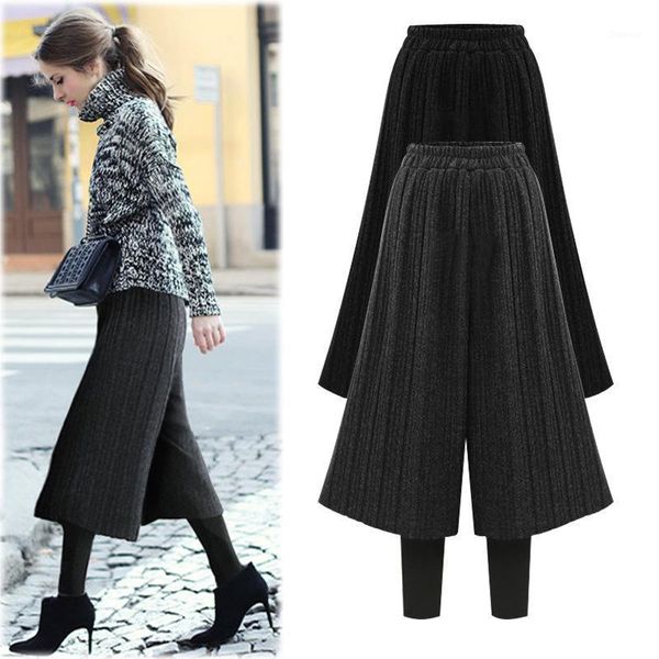 women's pants & capris -6xl women thicken keep warm fake two pieces wide leg + leggings 2021 winter wool pleated high waist outwear ha, Black;white
women's pants & capris -6xl women thicken keep warm fake two pieces wide leg + leggings 2021 winter wool pleated high waist outwear ha, Black;white